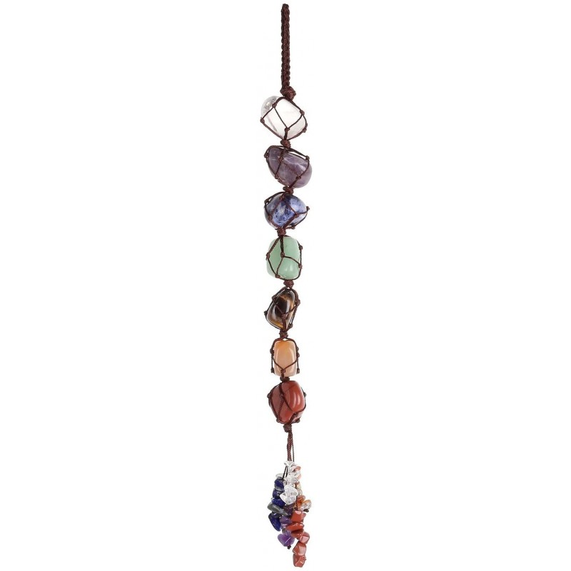 7 Chakra Gemstones Reiki Healing Crystals Hanging Ornament Home Indoor Decoration for Good Luck,Yoga Meditation,Protection 
